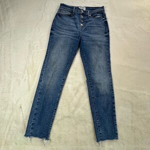 Denizen Levi's Ultra High Rise Ankle Jegging Womens 5/27 Button Fly Raw Hem